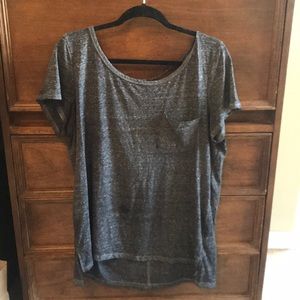 Open back pocket tee